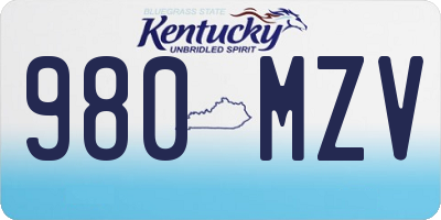 KY license plate 980MZV