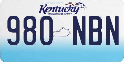 KY license plate 980NBN