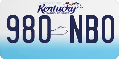 KY license plate 980NBO