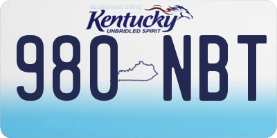 KY license plate 980NBT