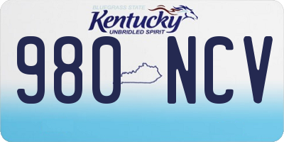 KY license plate 980NCV