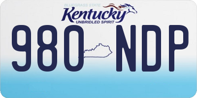 KY license plate 980NDP