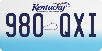 KY license plate 980QXI