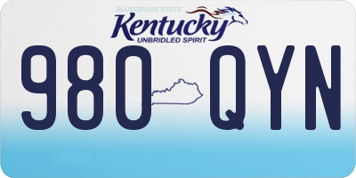 KY license plate 980QYN