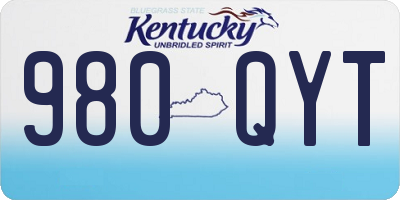 KY license plate 980QYT