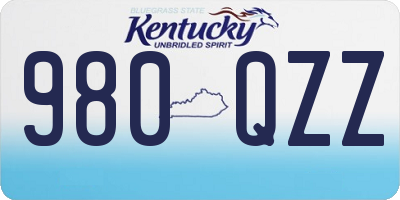 KY license plate 980QZZ