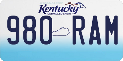 KY license plate 980RAM