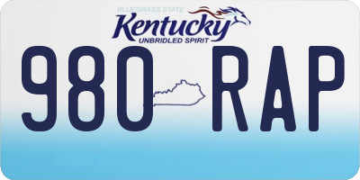 KY license plate 980RAP