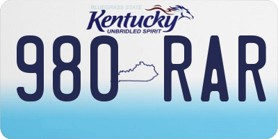 KY license plate 980RAR