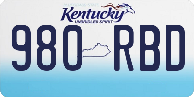 KY license plate 980RBD