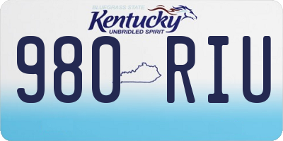 KY license plate 980RIU
