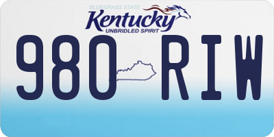 KY license plate 980RIW