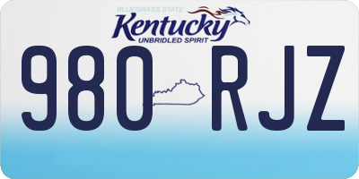 KY license plate 980RJZ