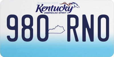 KY license plate 980RNO