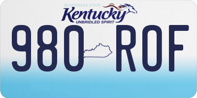 KY license plate 980ROF