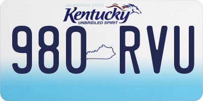 KY license plate 980RVU