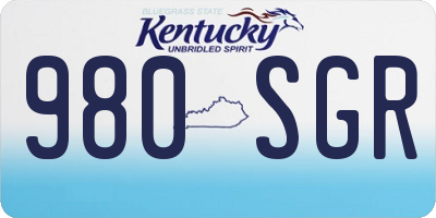 KY license plate 980SGR
