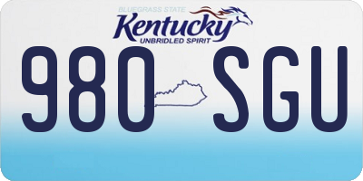 KY license plate 980SGU