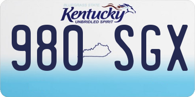 KY license plate 980SGX