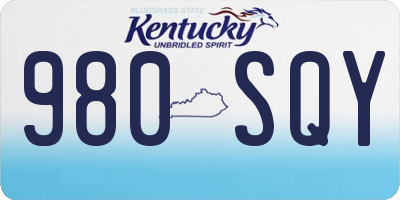 KY license plate 980SQY