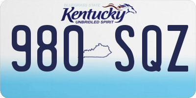 KY license plate 980SQZ
