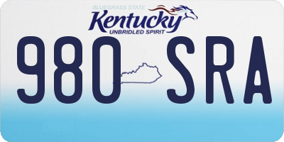 KY license plate 980SRA