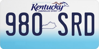 KY license plate 980SRD
