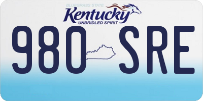 KY license plate 980SRE