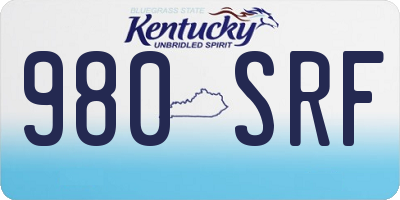 KY license plate 980SRF