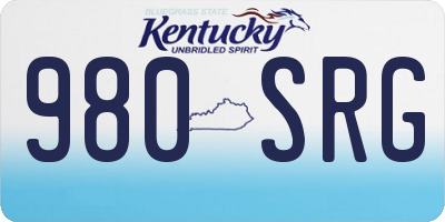 KY license plate 980SRG