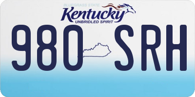 KY license plate 980SRH