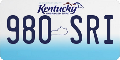 KY license plate 980SRI