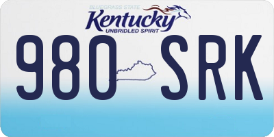 KY license plate 980SRK