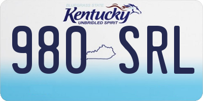 KY license plate 980SRL