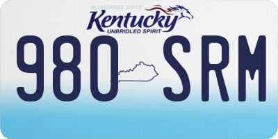 KY license plate 980SRM