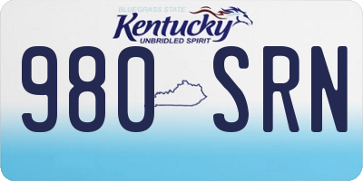 KY license plate 980SRN
