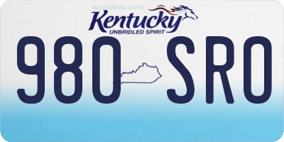 KY license plate 980SRO