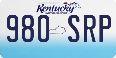 KY license plate 980SRP