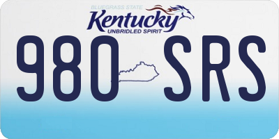KY license plate 980SRS