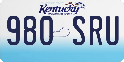 KY license plate 980SRU