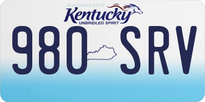 KY license plate 980SRV