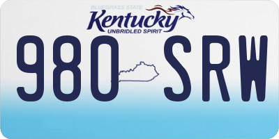 KY license plate 980SRW