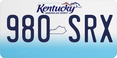 KY license plate 980SRX