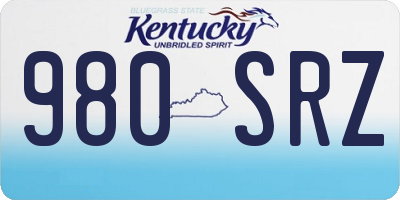 KY license plate 980SRZ