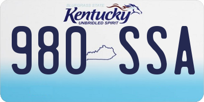 KY license plate 980SSA