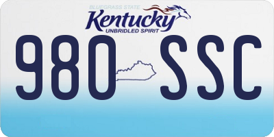 KY license plate 980SSC