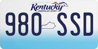 KY license plate 980SSD