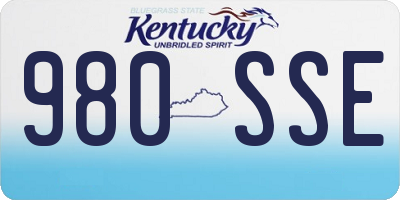KY license plate 980SSE