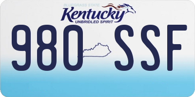 KY license plate 980SSF