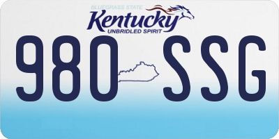 KY license plate 980SSG
